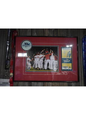 Boston Red Sox 2013 World Series Framed Photo Ticket Display & Lanyard Lot